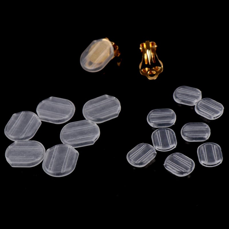 LOCOLO 64 Pieces Earring Back Pads Clear Silicone Comfort Earring Cushions for Clips on Earrings Backs 2 Size - Image 4